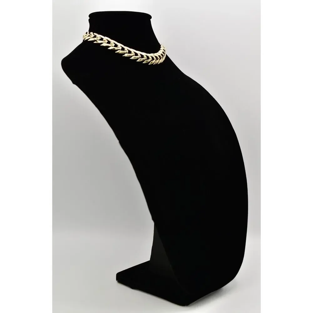Coro Vintage Choker Necklace Linked Chain Gold Heavy Chunky Signed 1950s BinA17
